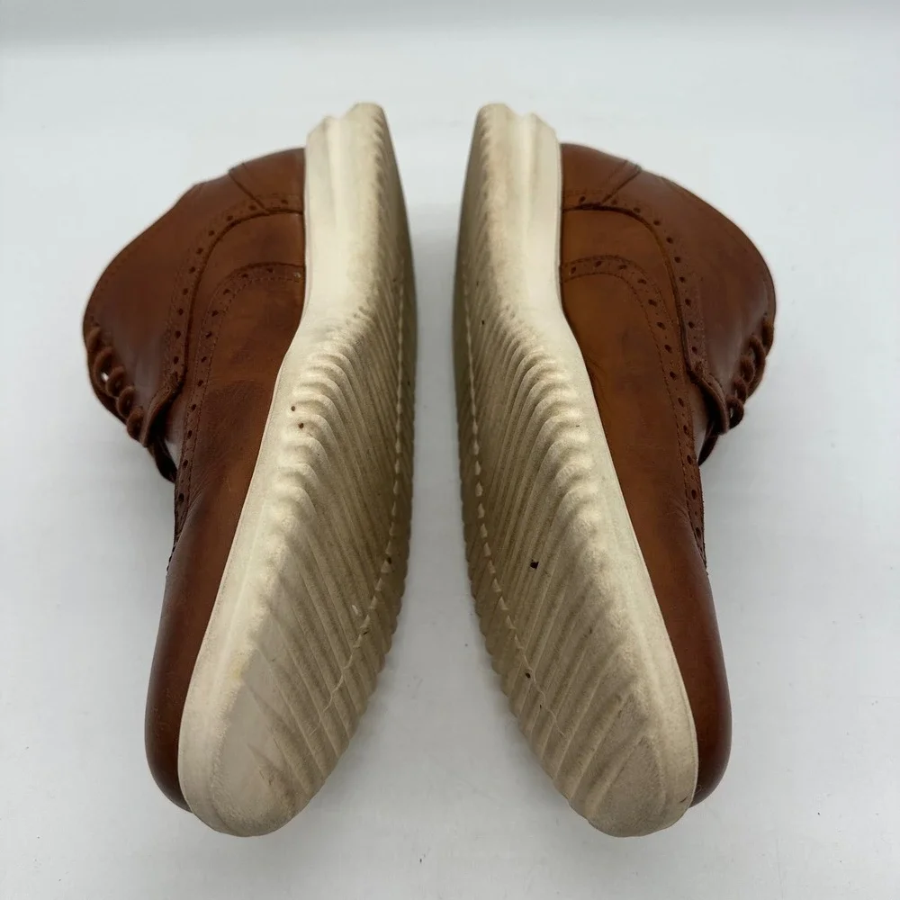 Cole Haan C36939 Mens 9.5M British Tan Leather Grand+ Wingtip Oxford Dress Shoes